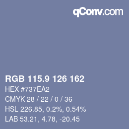 カラーコード: RGB 115.9 126 162 | qconv.com