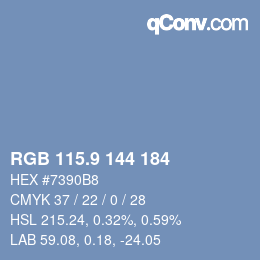 Color code: RGB 115.9 144 184 | qconv.com