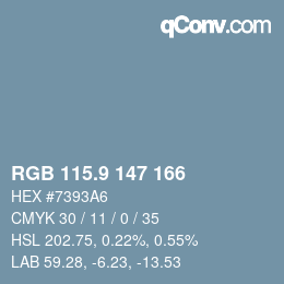 Color code: RGB 115.9 147 166 | qconv.com