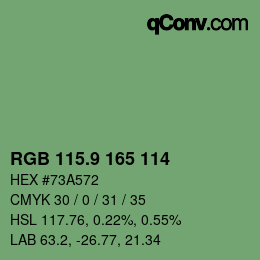 カラーコード: RGB 115.9 165 114 | qconv.com