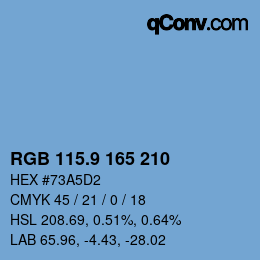 カラーコード: RGB 115.9 165 210 | qconv.com