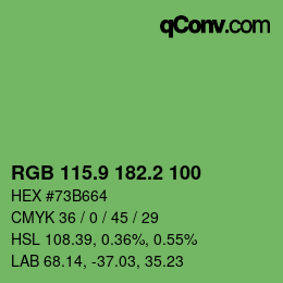 カラーコード: RGB 115.9 182.2 100 | qconv.com