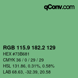 カラーコード: RGB 115.9 182.2 129 | qconv.com