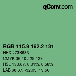 カラーコード: RGB 115.9 182.2 131 | qconv.com
