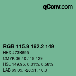 Color code: RGB 115.9 182.2 149 | qconv.com
