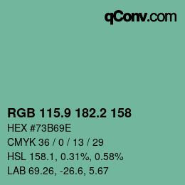 カラーコード: RGB 115.9 182.2 158 | qconv.com