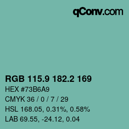 Color code: RGB 115.9 182.2 169 | qconv.com
