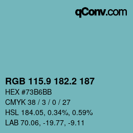 Color code: RGB 115.9 182.2 187 | qconv.com
