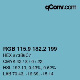 Código de color: RGB 115.9 182.2 199 | qconv.com