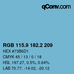Color code: RGB 115.9 182.2 209 | qconv.com