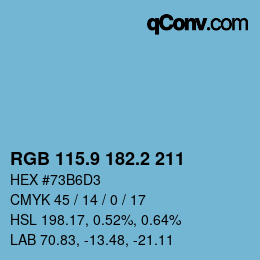 Color code: RGB 115.9 182.2 211 | qconv.com