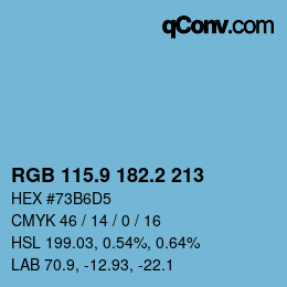 Color code: RGB 115.9 182.2 213 | qconv.com