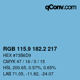 Color code: RGB 115.9 182.2 217 | qconv.com