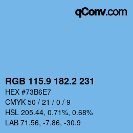 Color code: RGB 115.9 182.2 231 | qconv.com