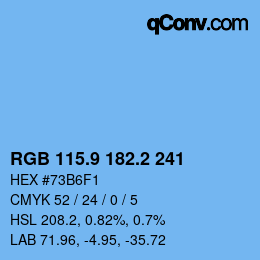 Color code: RGB 115.9 182.2 241 | qconv.com