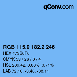 Color code: RGB 115.9 182.2 246 | qconv.com