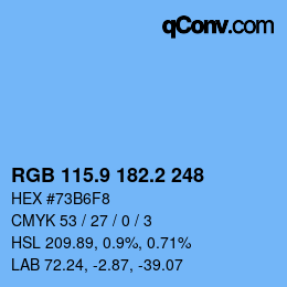 Color code: RGB 115.9 182.2 248 | qconv.com