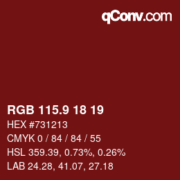 Color code: RGB 115.9 18 19 | qconv.com