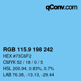カラーコード: RGB 115.9 198 242 | qconv.com