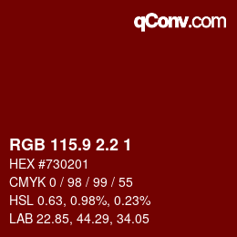 Color code: RGB 115.9 2.2 1 | qconv.com