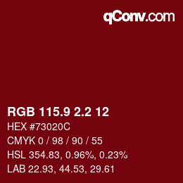 カラーコード: RGB 115.9 2.2 12 | qconv.com