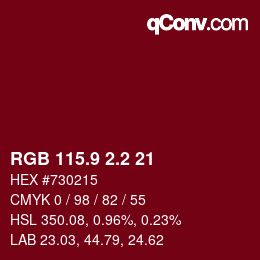 カラーコード: RGB 115.9 2.2 21 | qconv.com
