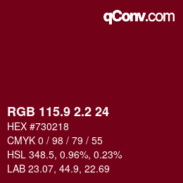 カラーコード: RGB 115.9 2.2 24 | qconv.com