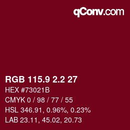 カラーコード: RGB 115.9 2.2 27 | qconv.com