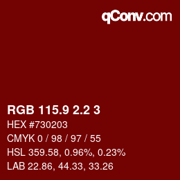 カラーコード: RGB 115.9 2.2 3 | qconv.com
