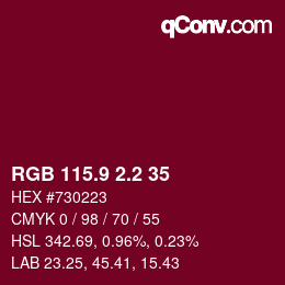 カラーコード: RGB 115.9 2.2 35 | qconv.com