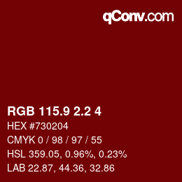 カラーコード: RGB 115.9 2.2 4 | qconv.com