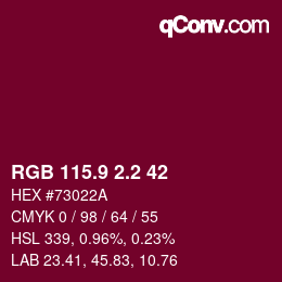カラーコード: RGB 115.9 2.2 42 | qconv.com