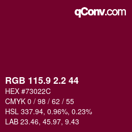 カラーコード: RGB 115.9 2.2 44 | qconv.com