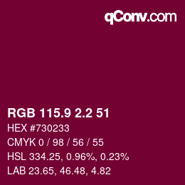カラーコード: RGB 115.9 2.2 51 | qconv.com
