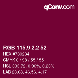 カラーコード: RGB 115.9 2.2 52 | qconv.com