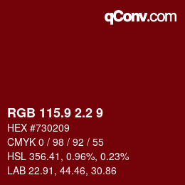 カラーコード: RGB 115.9 2.2 9 | qconv.com