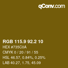 Farbcode: RGB 115.9 92.2 10 | qconv.com