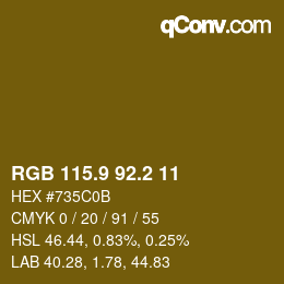 Color code: RGB 115.9 92.2 11 | qconv.com