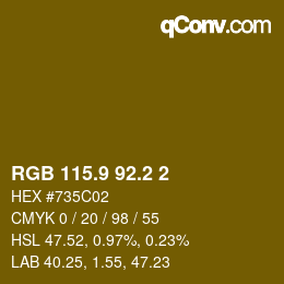 カラーコード: RGB 115.9 92.2 2 | qconv.com