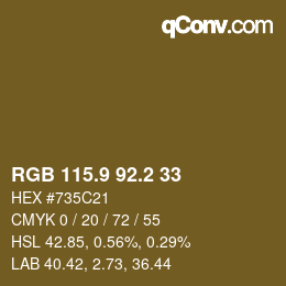 Color code: RGB 115.9 92.2 33 | qconv.com