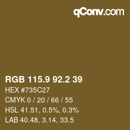 Color code: RGB 115.9 92.2 39 | qconv.com