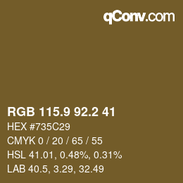 Color code: RGB 115.9 92.2 41 | qconv.com