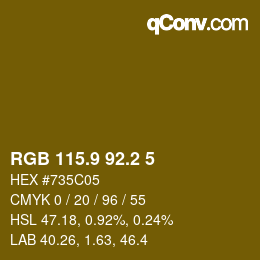 Farbcode: RGB 115.9 92.2 5 | qconv.com
