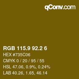 Código de color: RGB 115.9 92.2 6 | qconv.com
