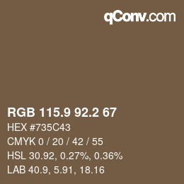 Color code: RGB 115.9 92.2 67 | qconv.com