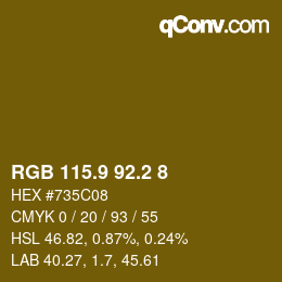 Code couleur: RGB 115.9 92.2 8 | qconv.com