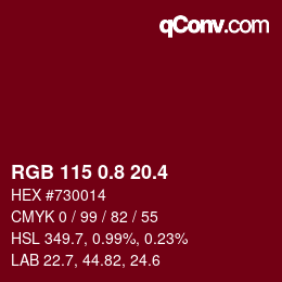 カラーコード: RGB 115 0.8 20.4 | qconv.com