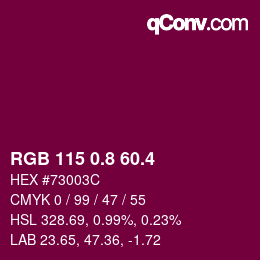 カラーコード: RGB 115 0.8 60.4 | qconv.com