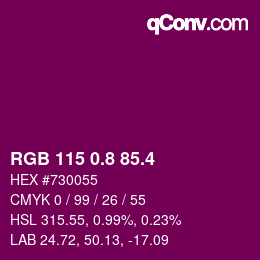 カラーコード: RGB 115 0.8 85.4 | qconv.com