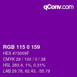 Color code: RGB 115 0 159 | qconv.com